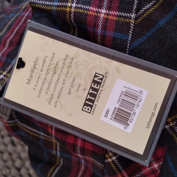 NWT - BITTEN by SJP Tartain Plaid Strapless Midi Dress, si… - Picture 5 of 8